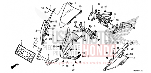 PANNEAU SUPERIEUR CBR500RAJ de 2018
